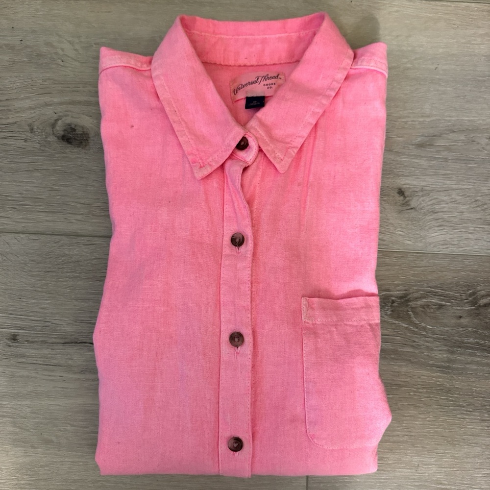 Hot Pink  button down Shirt